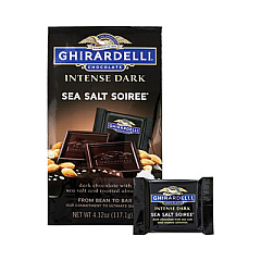 Ghirardelli Intense Dark Sea Salt Soiree Chocolate Squares, 4.12 oz Packs, 3 Count (30001031)