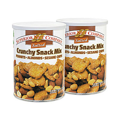 Superior Nut Company Salted Crunchy Snack Mixed Nuts, 15 oz Can, 2 Cans/Pack (25900021)