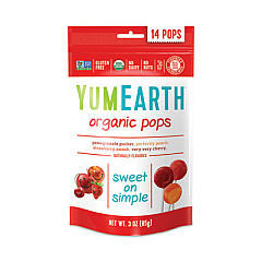 YumEarth Organic Lollipops, Assorted Flavors, 3 oz Bag with 14 Lollipops Each, 6/Pack (27000014)