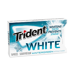 Trident Sugar-Free Gum, White Wintergreen, 16 Pieces/Pack, 9 Packs/Box (20902519)
