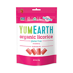 YumEarth Organic Gluten Free Strawberry Licorice, 5 oz Bag, 4/Pack (27000045)