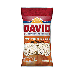 DAVID Pumpkin Seeds, Original Flavor, 2.25 oz Bag, 12/Carton (20900642)