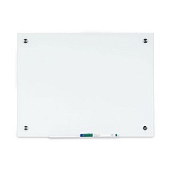 MasterVision Magnetic Glass Dry Erase Board, 98 x 52 x 2, Opaque White (GL250101)