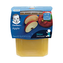 Gerber 2nd Foods Baby Food, Apple, 4 oz Cup, 2/Pack, 8 Packs/Box (30700054)
