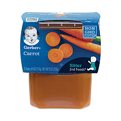 Gerber 2nd Foods Baby Food, Carrot, 4 oz Cup, 2/Pack, 8 Packs/Box (30700057)