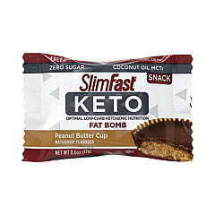 SlimFast Keto Fat Bomb Peanut Butter Cup, 0.6 oz Bar, 5 Bars/Box, 2 Boxes (30700127)