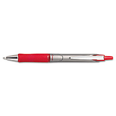 Pilot Acroball Pro Advanced Ink Ballpoint Pen, Retractable, Medium 1 mm, Red Ink, Silver Barrel, Dozen (31912)
