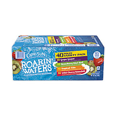Capri Sun Fruit Juice Pouches Variety Pack, Roarin' Waters, 6 oz, 40 Pouches/Pack (22000685)