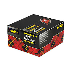 Scotch Tape Runner, 0.31" x 49 ft, Dries Clear, 4/Pack (6055BNS)