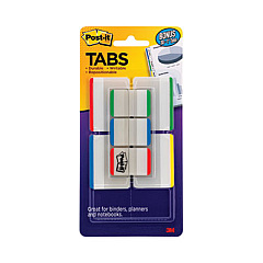 Post-it Tabs Tabs Value Pack, 1/5-Cut and 1/3-Cut Tabs, Assorted Primary Colors, 1" and 2" Wide, 114/Pack (686VAD1)