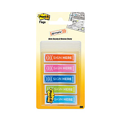 Post-it Flags Arrow Message 0.5" Page Flags, Five Assorted Bright Colors, 20 Flags/Dispenser, 5 Dispensers/Pack (684SHOPBLA)