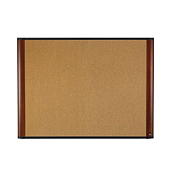 3M Cork Bulletin Board, 72 x 48, Aluminum Frame w/Mahogany Wood Grained Finish (C7248MY)