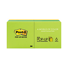 Post-it Dispenser Notes Original Pop-up Refill, 3" x 3", Floral Fantasy Collection Colors, 100 Sheets/Pad, 6 Pads/Pack (R330AU)