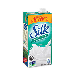 Silk Organic Soy Milk, Unsweetened Original, 32 oz Carton, 3/Pack (30700140)