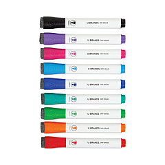 U Brands Chisel Tip Low-Odor Dry-Erase Markers with Erasers, Broad Chisel Tip, Assorted Colors, 48/Pack (2924U0001)