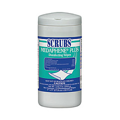 SCRUBS MEDAPHENE Plus Disinfecting Wipes, Citrus, 9 x 7, White, 73/Canister, 6/Carton (96365)