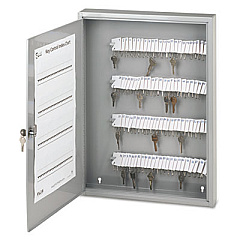 SecurIT Locking Key Cabinet, 100-Key, Steel, Gray, 16 1/2 x 3 x 22 1/2 (94190028)