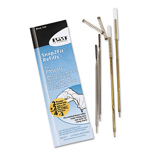 Iconex Refill for Preventa, MMF Kable and Sentry Counter Pens, Medium Conical Tip, Blue Ink, 2/Pack (05077)