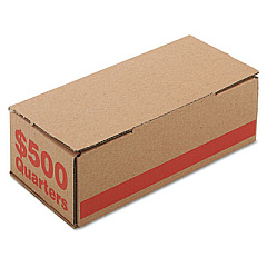 Iconex Corrugated Cardboard Coin Storage with Denomination Printed On Side, 10.94 x 5 x 30.38, Orange (94190089)