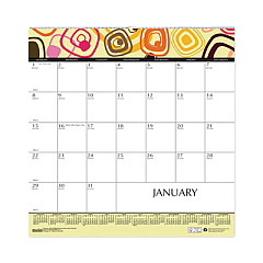 House of Doolittle Recycled Geometric Wall Calendar, Geometric Artwork, 12 x 12, White/Multicolor Sheets, 12-Month (Jan to Dec): 2023 (3491)