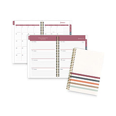 Cambridge Blake Weekly/Monthly Planner, Blake Bold Stripe Artwork, 8.5 x 5.5, Cream/Blue/Brown Cover, 12-Month (Jan to Dec): 2023 (1634200)