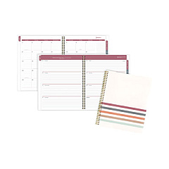 Cambridge Blake Weekly/Monthly Planner, Blake Bold Stripe Artwork, 11 x 8.5, Cream/Blue/Brown Cover, 12-Month (Jan to Dec): 2023 (1634905)