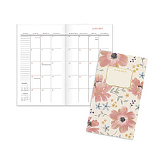 AT-A-GLANCE Badge Floral Two-Year Monthly Planner, Badge Floral Artwork, 6 x 3.5, Blue/Green Cover, 24-Month (Jan to Dec): 2023 to 2024 (1641F021)