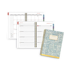 AT-A-GLANCE Badge Hand Drawn Geo Weekly/Monthly Planner, Badge Geo Artwork, 8.5x5.5, Blue/White Cover, 13-Month(Jan to Jan): 2023 to 2024 (1641H200)