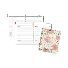 AT-A-GLANCE Badge Floral Weekly/Monthly Planner, Badge Floral Artwork, 11x8.5, Blue/Green/Pink Cover, 13-Month(Jan to Jan): 2023 to 2024 (1641F905)