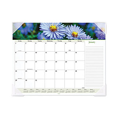 AT-A-GLANCE Floral Panoramic Desk Pad, Floral Photography, 22 x 17, White/Multicolor Sheets, Clear Corners, 12-Month (Jan-Dec): 2023 (89805)