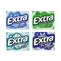 Wrigley's Extra Sugar-Free Gum Mint Variety Pack, Assorted, 15 Sticks/Pack, 18 Packs/Box (22000590)