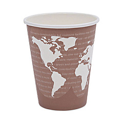 Eco-Products World Art Renewable and Compostable Hot Cups, 8 oz, Plum, 50/Pack, 10 Pack/Carton (EPBHC8WAPKCT)