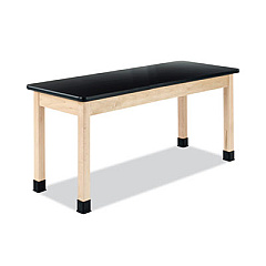 Diversified Woodcrafts Classroom Science Table, 60w x 24d x 36h, Black High Pressure Laminate (HPL) Top, Oak Base (P760LBBK36N)