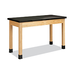 Diversified Woodcrafts Classroom Science Table, 60w x 24d x 30h, Black Phenolic Resin Top, Oak Base (P7604K30N)