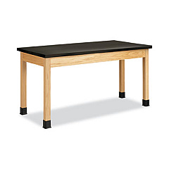 Diversified Woodcrafts Classroom Science Table, 72w x 30d x 30h, Black Epoxy Resin Top, Oak Base (P7156K30N)