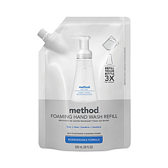 Method Foaming Hand Wash Refill, Fragrance-Free, 28 oz, 6/Carton (01978)