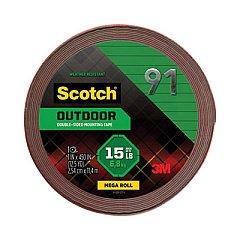 Scotch Permanent Heavy-Duty Interior/Exterior Mounting Tape, Holds Up to 5 lbs, 1 x 450, Gray (4011LONG)