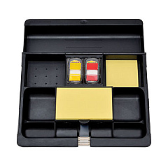 Post-it Recycled Plastic Desk Drawer Organizer Tray, 12 Compartments, 11.75 x 10.5  to 16 x 1.63, Black (C71)