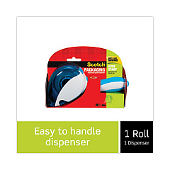 Scotch Easy Grip Tape Dispenser with One Roll of Tape, 1.5" Core, For Rolls Up to 2" x 25 yds, Blue/White (DP1000)