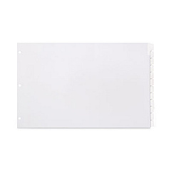 Cardinal Write 'n Erase Tabloid Index Dividers, 12-Tab, 11 x 17, White, 1 Set (84272)