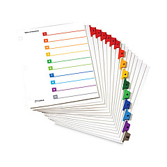 Cardinal OneStep Printable Table of Contents and Dividers, 10-Tab, 1 to 10, 11 x 8.5, White, 6 Sets (61028)