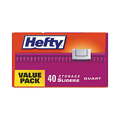 Hefty Slider Bags, 1 gal, 1.5 mil, 10.56" x 11", Clear, 270/Carton (R81430CT)