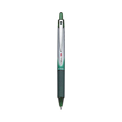 Pilot VBall RT Liquid Ink Roller Ball Pen, Retractable, Fine 0.7 mm, Green Ink, Green/White Barrel (26209)
