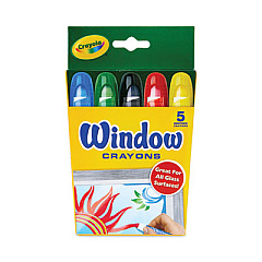 Crayola Washable Window Crayons, Assorted Colors, 5/Set (529765)