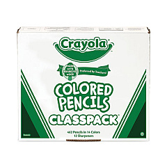 Crayola Color Pencil Classpack Set, 3.3 mm, 2B (#1), Assorted Lead/Barrel Colors, 462/Box (688462)