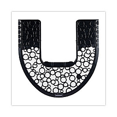 Boardwalk Commode Mat 2.0, Rubber, 22.88 x 22, Black/White, 6/Carton (BWKCMBW)