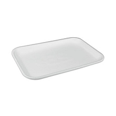Pactiv Evergreen Supermarket Tray, #2S, 8.2 x 5.7 x 0.65, White, 500/Carton (0TF102S00000)