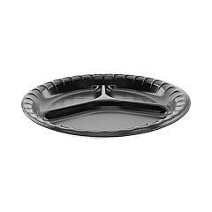 Pactiv Evergreen Placesetter Deluxe Laminated Foam Dinnerware, Plate, 10.25" dia, Black, 540/Carton (0TKB0044000Y)