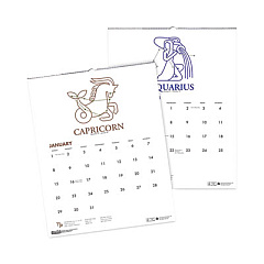 House of Doolittle Recycled Zodiac Wall Calendar, Zodiac Artwork, 14 x 11, 12-Month (Jan to Dec), White/Multicolor Sheets (318)