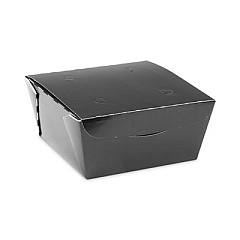 Pactiv Evergreen EarthChoice OneBox Paper Box, 37 oz, 4.5 x 4.5 x 2.5, Black, 312/Carton (NOB01B)